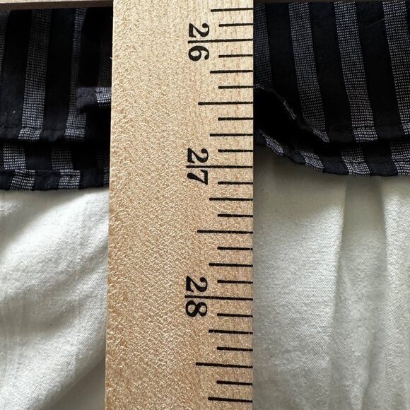 Van Heusen Mens Black & Gray Pinstripe Broadcloth Button-Up Shirt L Academia - Picture 10 of 13